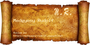 Medgyesy Rudolf névjegykártya